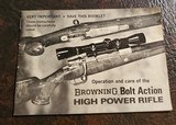 BROWNING BOLT ACTION BOOKLET FOR THE HI POWER RIFLE - 1 of 2