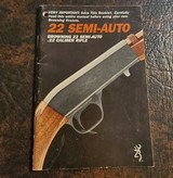 BROWNING .22 SEMI-AUTO BOOKLET - 1 of 1