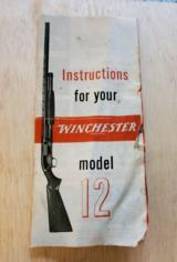 WINCHESTER MODEL 12 INSTRUCTION PAMPLET - 1 of 2