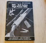 BROWNING BBR-BOLT ACTION HIGH POWER RIFLE BOOKLET - 1 of 2