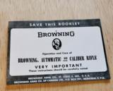 BROWNING AUTOMATIC .22 RIFLE BOOKLET - 1 of 2