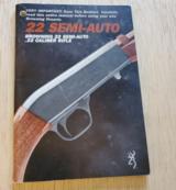 BROWNING .22 SEMI-AUTO BOOKLET - 1 of 2