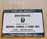 BROWNING AUTOMATIC .22 RIFLE BOOKLET - 1 of 2