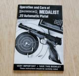 BROWNING MEDALIST .22 AUTOMATIC PISTOL BOOKLET - 1 of 2