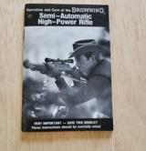 BROWNING SEMI-AUTOMATIC HIGH-POWER RIFLE BOOKLET - 1 of 2