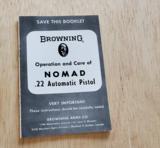 BROWNING NOMAD .22 AUTOMATIC PISTOL BOOKLET - 1 of 2