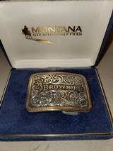 VINTAGE BROWNING BELT BUCKLE SILVER WITH GOLD PLATING - 2 of 6