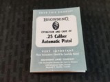 Browning .25 Caliber Booklet