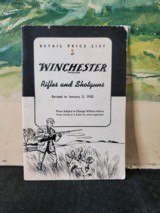 WINCHESTER RIFLES AND SHOTGUNS RETAIL PRICE LIST - 1 of 1