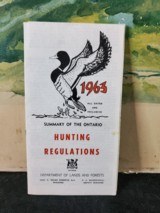 1963 Ontario Hunting Regulations