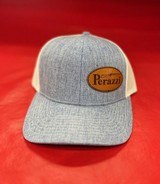 PERAZZI STONEWASHED BLUE AND WHITE HAT WITH PERAZZI LEATHER PATCH - 2 of 3