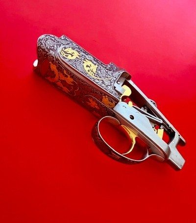 PERAZZI MX8 SCO GOLD RECEIVER, TRIGGER & FOREND IRON - PREOWNED - Image 4 of 8
