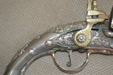 Metal flintlock pistol, Unknown manufacturer looks to be Eastern European - 6 of 15