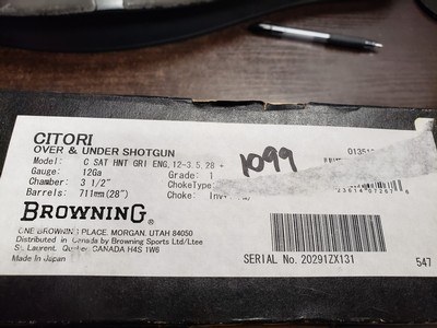 Browning Citori Satin Hunter 12 Gauge 3.5