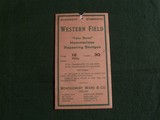 Western Field (Ward's) shotgun hang tag/manual - 1 of 3