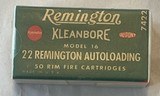 22 Remington Autoloading model 16 Kleanbore rimfire ammo