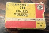 Kynoch 318 rimless nitro express