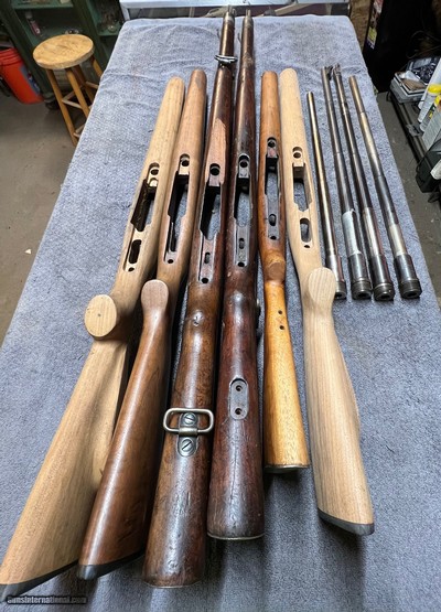 Lot of Mauser stocks and barrels