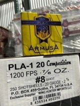 20GA. ARMUSA PLA-1 - 7/8 OZ. #8 COMPETITION SHOTSHELLS (.39 CENTS X ROUND) - 6 of 12