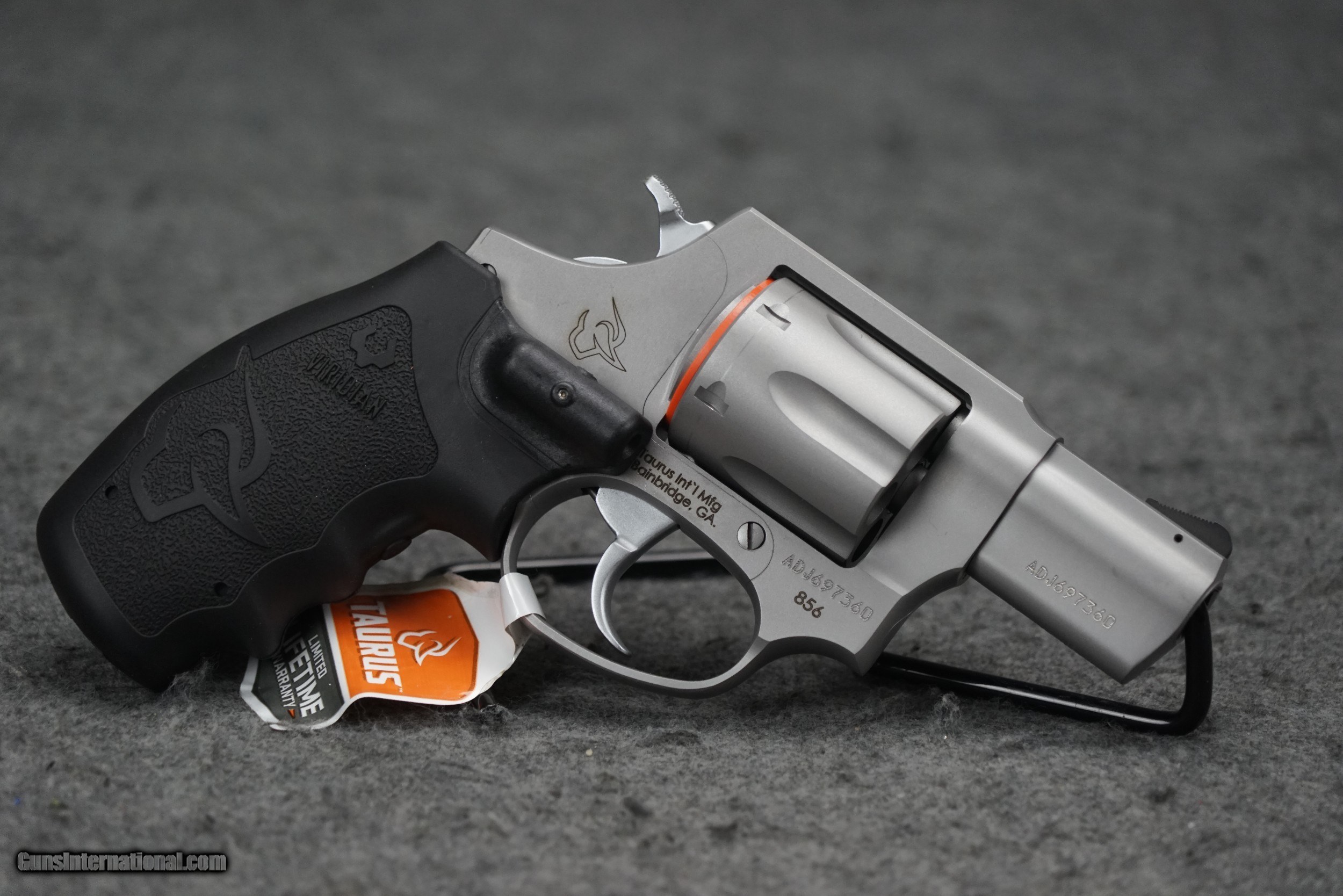 Taurus Firearms Model 856L Double Action Revolver 38 Special Stainless  Steel Viridian Laser 2 Barrel