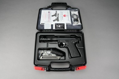 RUGER MARK IV 22/45 PYGMY SHARK WITH SUPPRESSOR, 22LR, 3.1