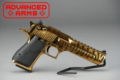 MAGNUM RESEARCH DESERT EAGLE 50AE GOLD TIGER STRIPE *FACTORY BLEM* - Image 1 of 3
