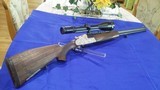 krieghoff ulm sidelock double riflein 9,3x74r from 1990, deep animal engraving. 