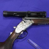 Krieghoff Neptune Dural Drilling from 1972. 16/70 - 7X65R - .22 Hornet Insert. Deep Animal Engraving. Zeiss Scope + Claw Mounts - 7 of 15