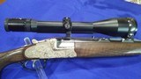 Price Reduced - Krieghoff Ulm Sidelock Double Rifle in 9,3X74R from 1990, Deep Animal Engraving. - 3 of 15
