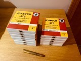 KYNOCH
.375 Flanged Magnum Nitro-Express Cartriges
300 grain Soft Nosed and Solid
12 Boxes - 1 of 2