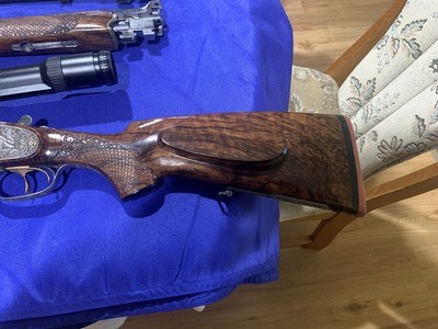 Henneberger DB 55 SS Luxus Sidelock Double -4 Barreled Combo SetExclusive Animal Engraving(Erich Bössler engraved) - Image 2 of 15
