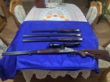 Henneberger DB 55 SS Luxus Sidelock Double -4 Barreled Combo SetExclusive Animal Engraving(Erich Bössler engraved) - Image 1 of 15