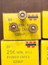 4 full boxes of Winchester 256 Win Mag Primed Cartridge Cases Brass - 4 of 5