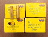 4 full boxes of Winchester 256 Win Mag Primed Cartridge Cases Brass - 1 of 5