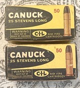 2 boxes 100rds (factory ammo) 25 Stevens Long - 1 of 6