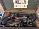 Fine Cased Pair of Engraved William Bond Flintlock Dueling Pistols - 3 of 15