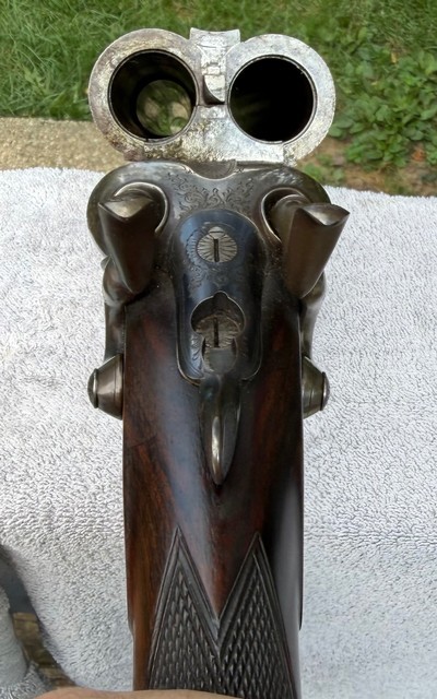Williams & Powell SxS 12ga Damascus Hammer Shotgun - Image 11 of 15