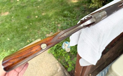 Williams & Powell SxS 12ga Damascus Hammer Shotgun - Image 4 of 15