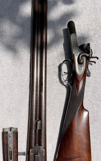 Williams & Powell SxS 12ga Damascus Hammer Shotgun - Image 13 of 15