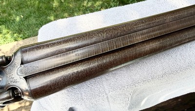 Williams & Powell SxS 12ga Damascus Hammer Shotgun - Image 3 of 15