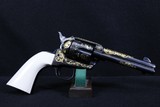 Colt,Single Action Army w/long ( Target) Ivory Grips, .45 Colt, 4 3/4" bbl.,40 oz.,Mfg. 1987,After Market Engraving by V. Graham - 6 of 10