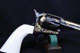 Colt,Single Action Army w/long ( Target) Ivory Grips, .45 Colt, 4 3/4" bbl.,40 oz.,Mfg. 1987,After Market Engraving by V. Graham - 7 of 10
