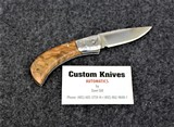 Custom folding automatic with Olive Wood handle by Dave Dill - 1 of 2