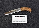 Custom folding automatic with Olive Wood handle by Dave Dill - 2 of 2
