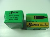 SIERRA MATCH KING (THE BEST) 30 CALIBER .308 168g HPBT 2-100 BULLET BOXES - 1 of 1
