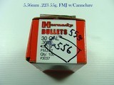 .223 / 5.56 55g FMJ W/CANNELURE 345 COUNT CLEAN BRIGHT BULLETS - 1 of 2