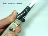 SUPERB QUALITY SWITCHBLADE BY AKC ITALY ETCHED ON THE BLADE RICASSO (AUTOMATIC KNIFE CO.) FACTORY NEW IN THE BOX W/POUCH - 10 of 11