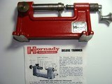 RCBS RELOADING POWDER MEASURE...RCBS RELOADING POWDER SCALE...HORNADY CASE TRIMMER LATHE. Three excential reloading tools needed for reloading. - 1 of 8