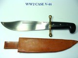 WW2 CASE CUTLERY COMPANY V-44 SURVIVAL FIGHTING KNIFE IN HIGH CONDITION WITH CORRECT NM SCABBARD - 1 of 7