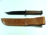 WW2 EARLY & RARE KABAR BLUED BLADE USMC MK.2 FIGHTING KNIFE WITH ORIGINAL & CORRECT LEATHER SCABBARD - 2 of 11
